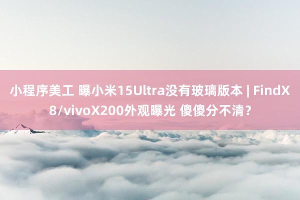 小程序美工 曝小米15Ultra没有玻璃版本 | FindX8/vivoX200外观曝光 傻傻分不清？